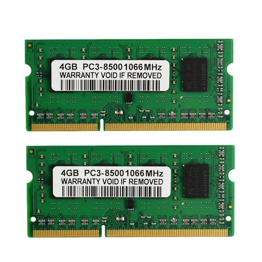 New 8gb 2x4gb Pc3 8500 Ddr3 1066mhz 204pin Pc8500 Laptop Memory Ram Shopee Malaysia