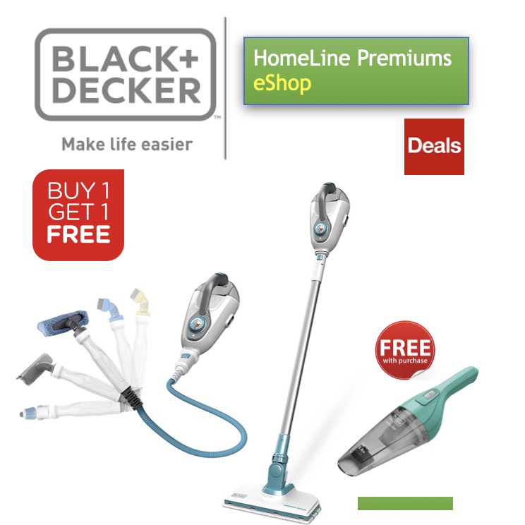 Buy 1 Free 1 Combo Deal Black Decker Fsmh1300fx 7 In 1 Floor Extension Steam Mop Black Decker Nvb115jm Dustbuster Set Shopee Malaysia