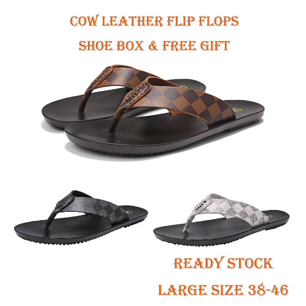 soft leather flip flops