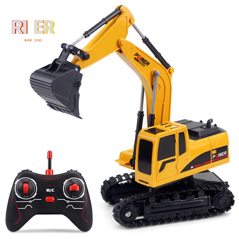2.4Ghz 6Ch 1:24 Rc Excavator Mini Rc Truck Rechargeable Simulated ...