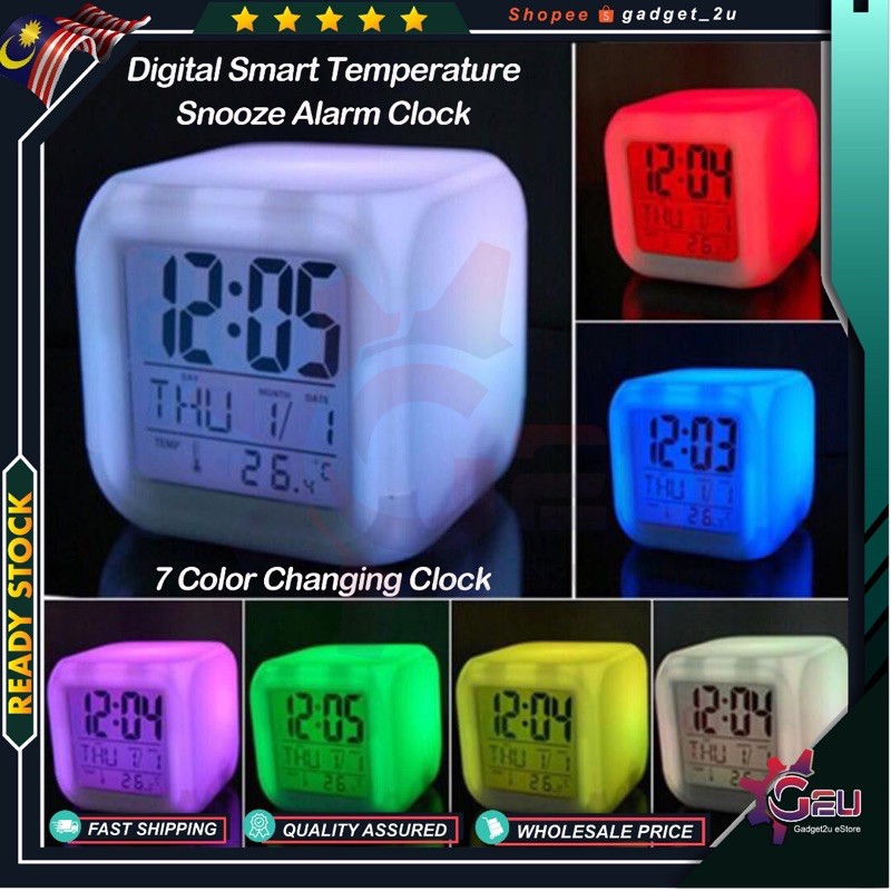 Sublimation Glowing Led Color Change Digital Alarm Clock BestSub