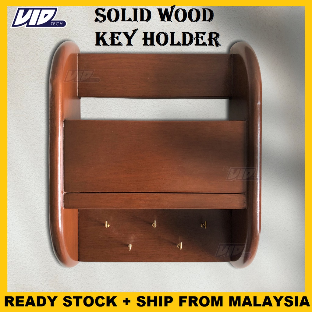 VIDTECH Key Holder Home Decor Wood Wooden Keys Rack Hanger Wall Holder Hooks Deco Solid Wood Rak Kunci Kayu 钥匙锁匙架