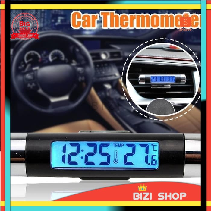 K01 Car Clock Digital Temperature Car Thermometer Car Clock Backlight
