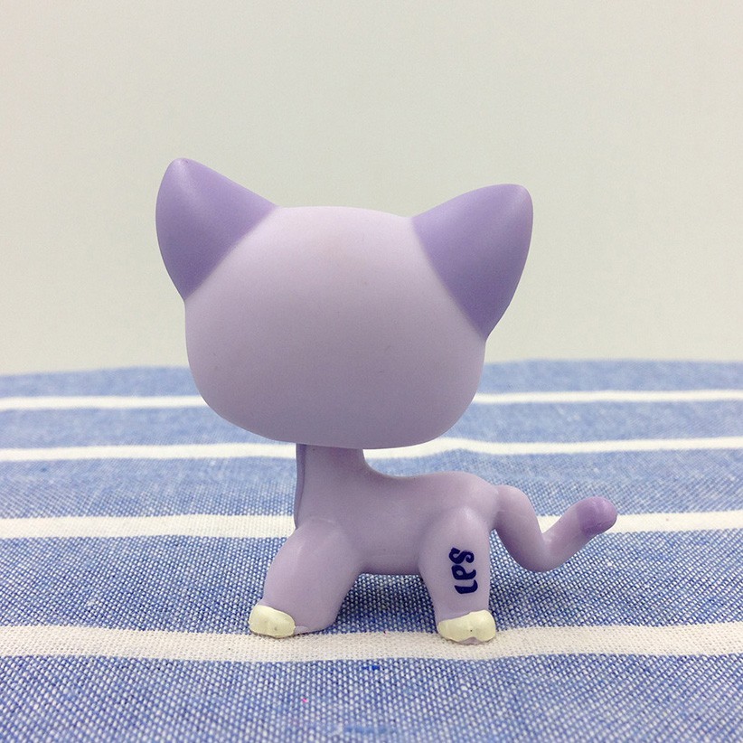 Littlest Pet Shop2094 LPS Purple White ShortHair Cat 1024 Caramel Cat Girl Gift