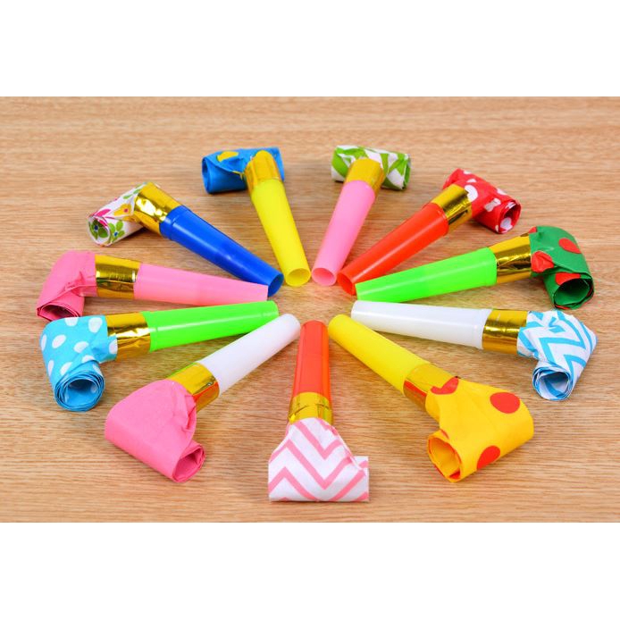 8pcs Lot Birthday Party Noise Makers Whistle Colorful Blowing Dragon 