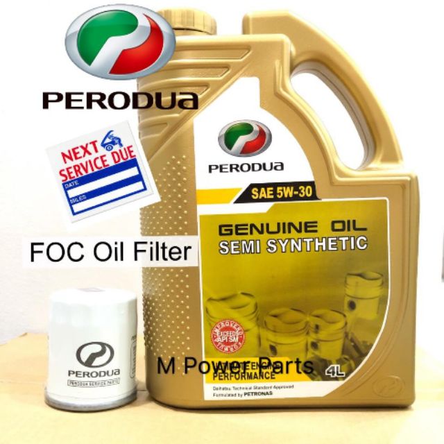 Perodua Engine Oil 5w-30 Semi Synthetic FOC Oil Filter 