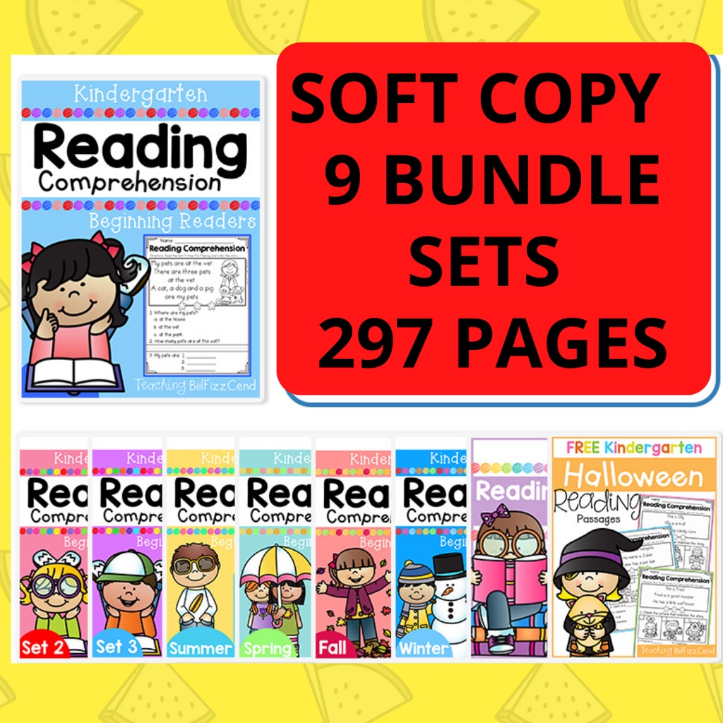 buy pdf kindergarten reading comprehension worksheets 9 sets 297 pages soft copy seetracker malaysia