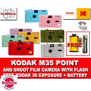 🐝🤮🅽KODAK M35 POINT AND SHOOT FILM CAMERA  WITH FLASH FREE FILM  36 EXPOSURE + FREE BATTERY