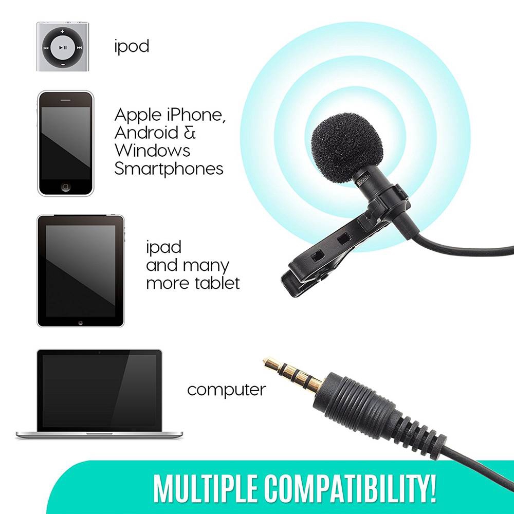 🎁KL STORE✨  Mini Lavalier Lapel Microphone Omnidirectional Mic with Clip On System Perfec