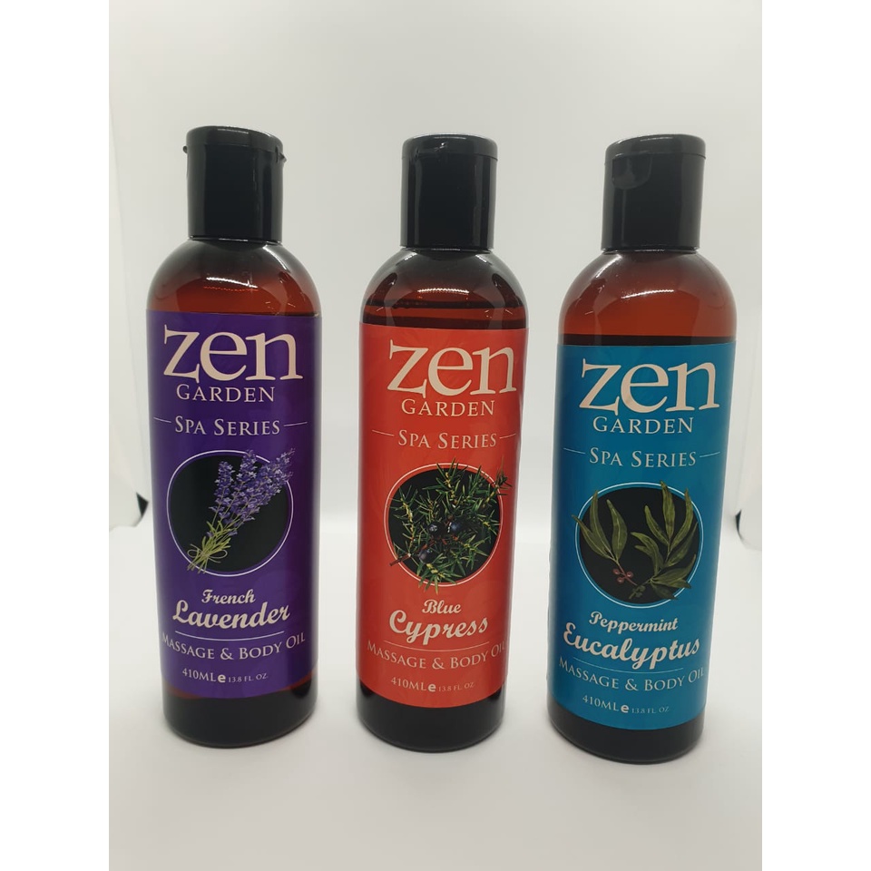 ZEN GARDEN SPA SERIES MASSAGE & BODY OIL (410ML) FRENCH LAVENDER OR