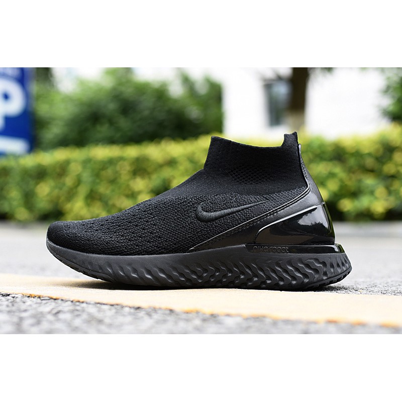 nike rise react flyknit black mens