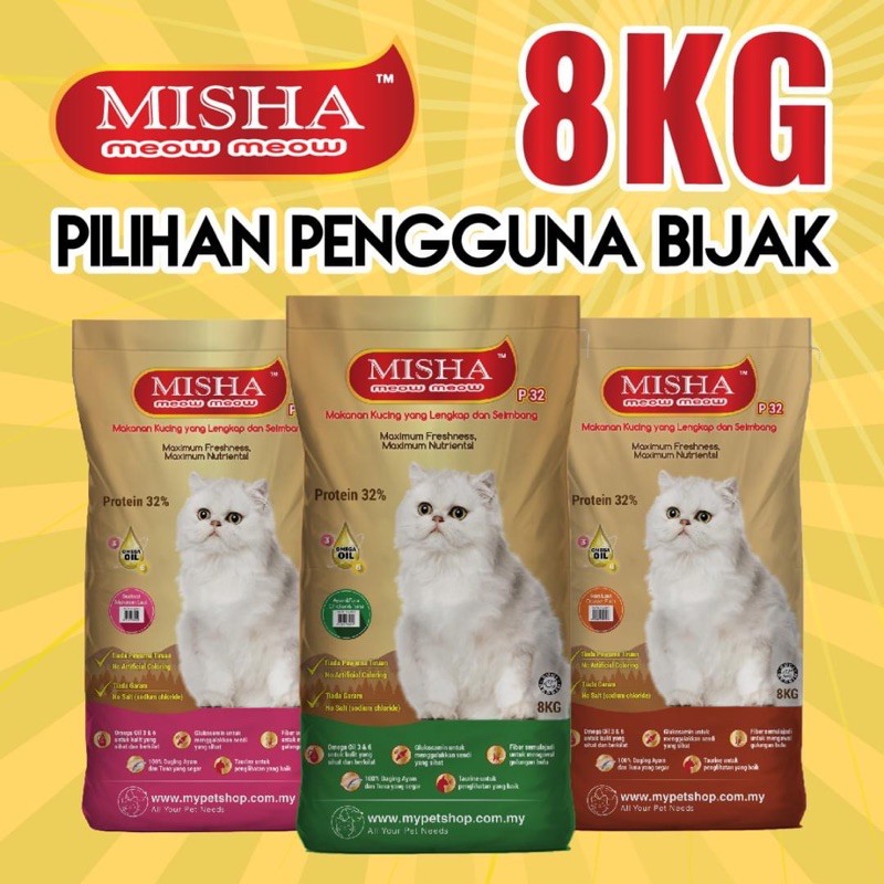 Misha Dry Cat Food 8kg (Chicken Tuna) (Ocean Fish ...