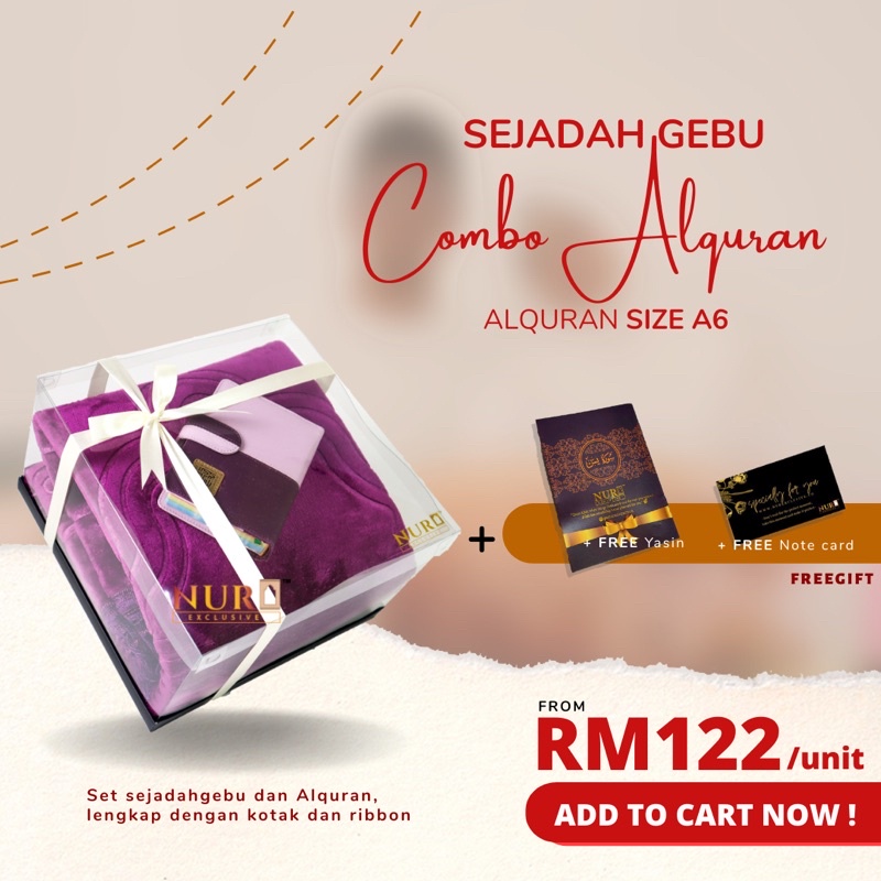 Set Hantaran Combo Sejadah Gebu Dan Quran Pelangi A6 Size Shopee Malaysia 4711