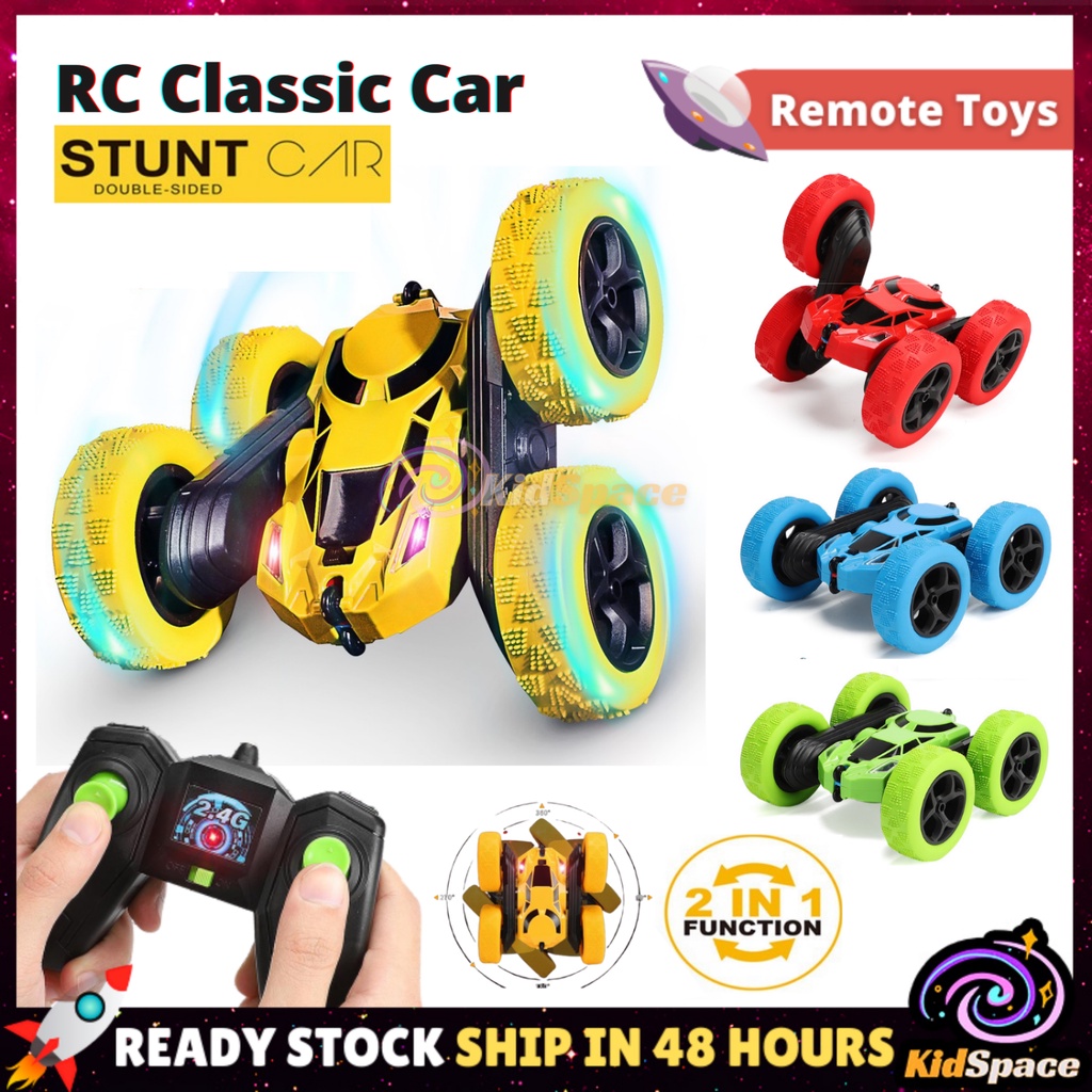 KidSpace 360° Degrees Classic RC Stunt Car Double Side Drift Rollover Anti-collision 2.4GHz Remote Control Kereta Mainan