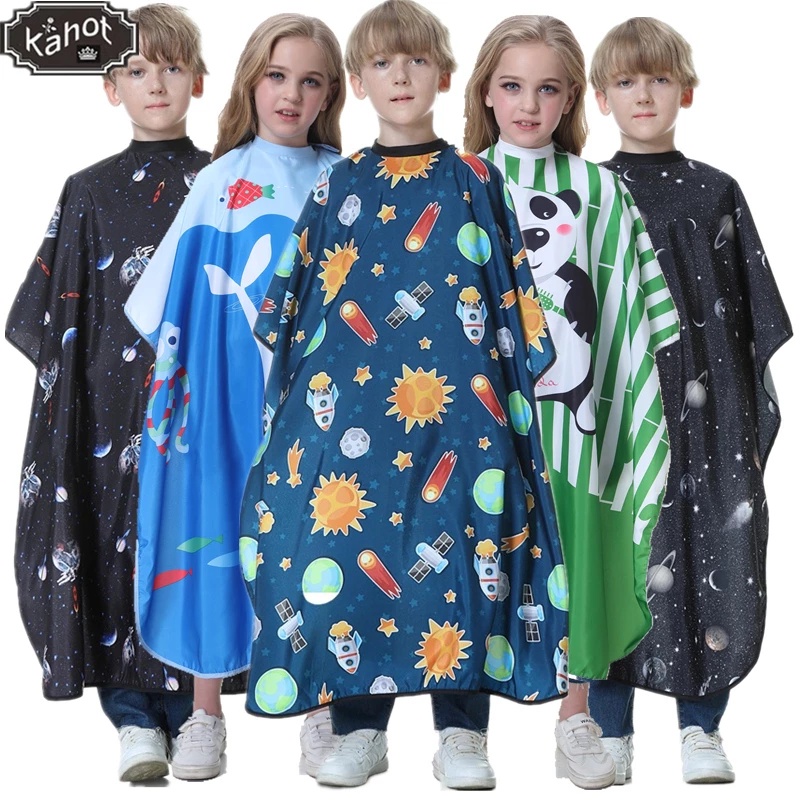 Salon Hairdressing Cape Child Barber Styling Polyester Smock Cover  Waterproof Shampoo hair Cutting Cloth Children Apron | Shopee Malaysia