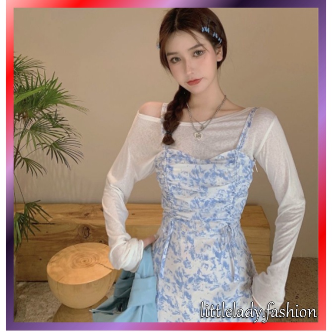 Style Korean Casual Long Dress Women Clothes Sexy Sleeveless Dress Suit Dresses