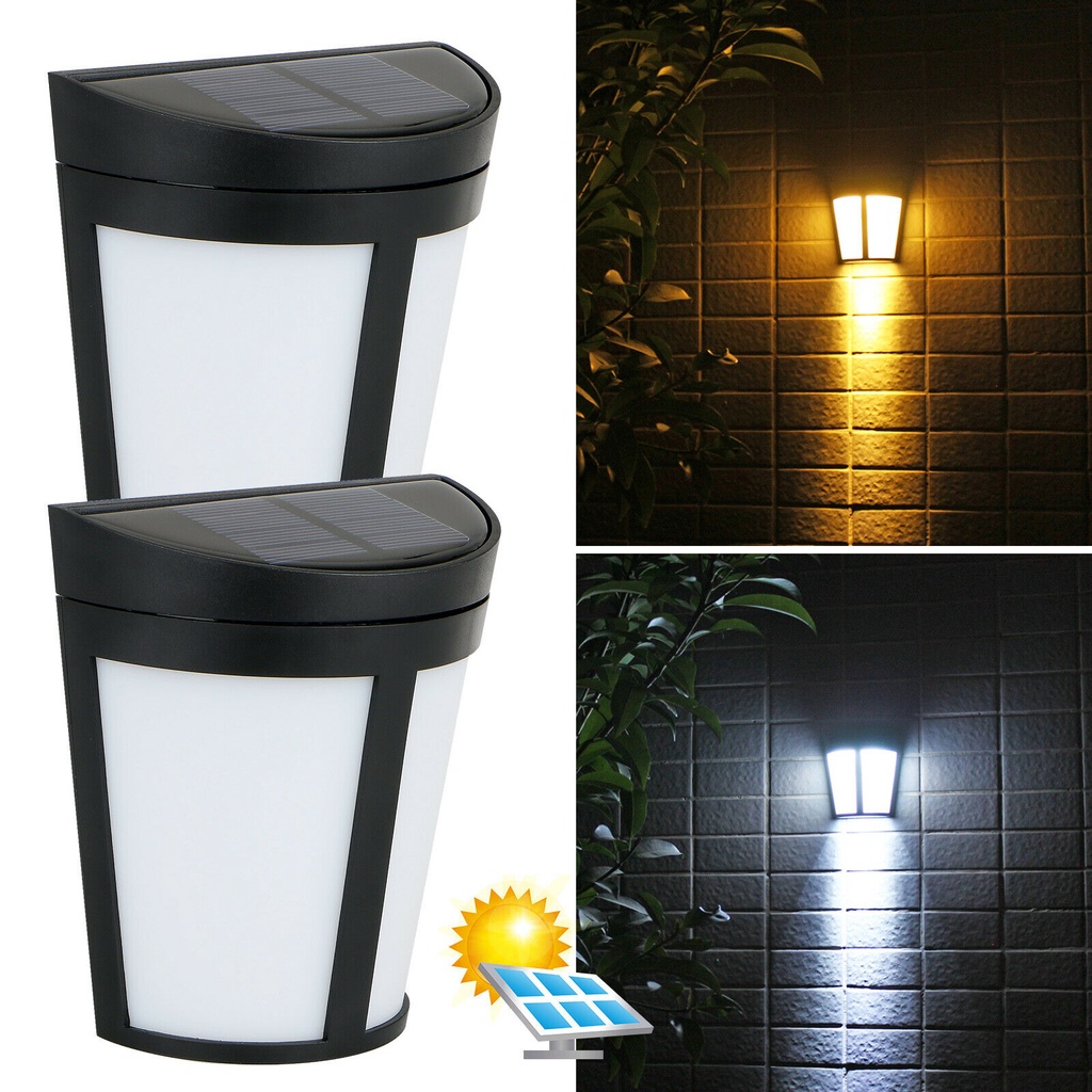 Solar Light Outdoor Lighting Sensor Garden Fence Lamp Wall Lamp White ...