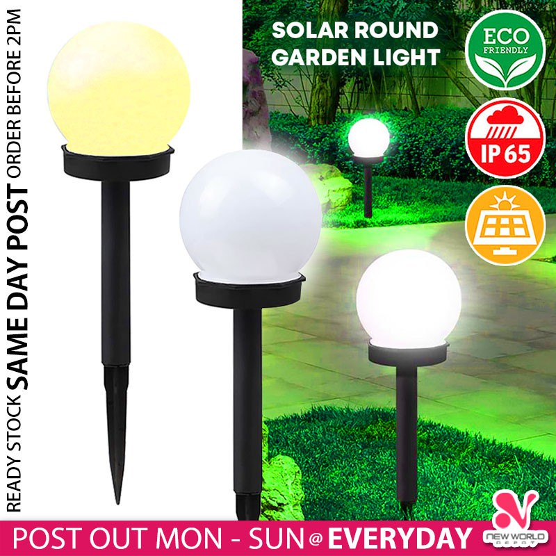 《 》 Solar Panel LED Round Ball Light Garden Outdoor Pathway Landscape Lawn Courtyard Lamp Pelita Lampu Hiasan 太阳能灯