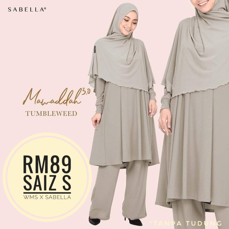 [Ready Stock] Mawaddah / Raudhah / Qaisaa Suits Sabella Dewasa | Shopee ...