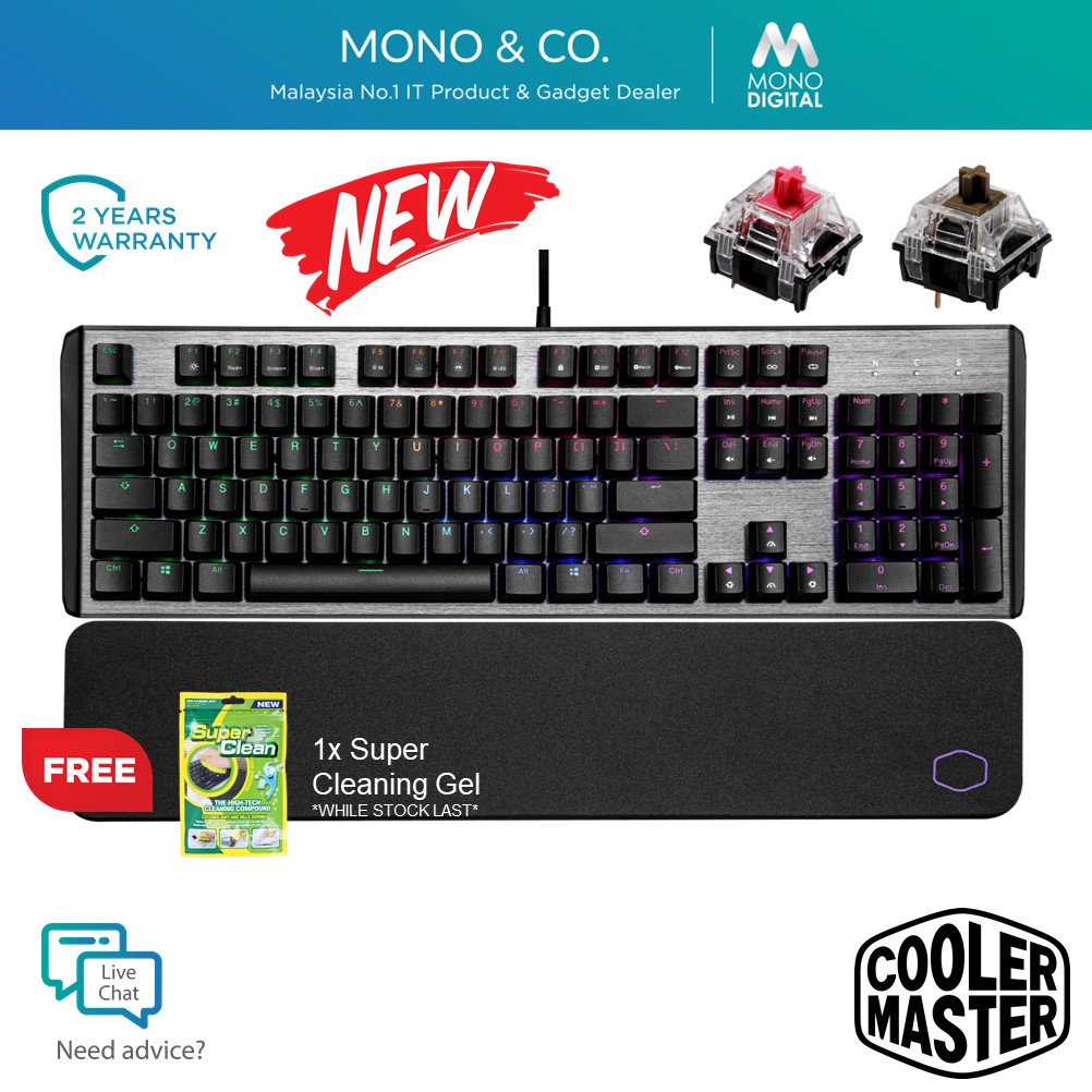 Cooler Master Ck550 V2 Full Size Rgb Gaming Mechanical Keyboard With Ttc Mechanical Switch Wrist Rest Free Cleaning Gel Shopee Malaysia