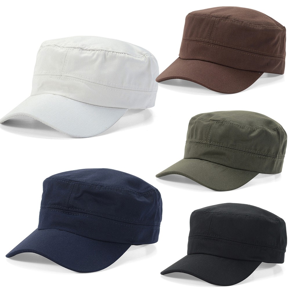 Men Women Lovers Army Cap Plain Military Outdoor Summer Classic Plain ...