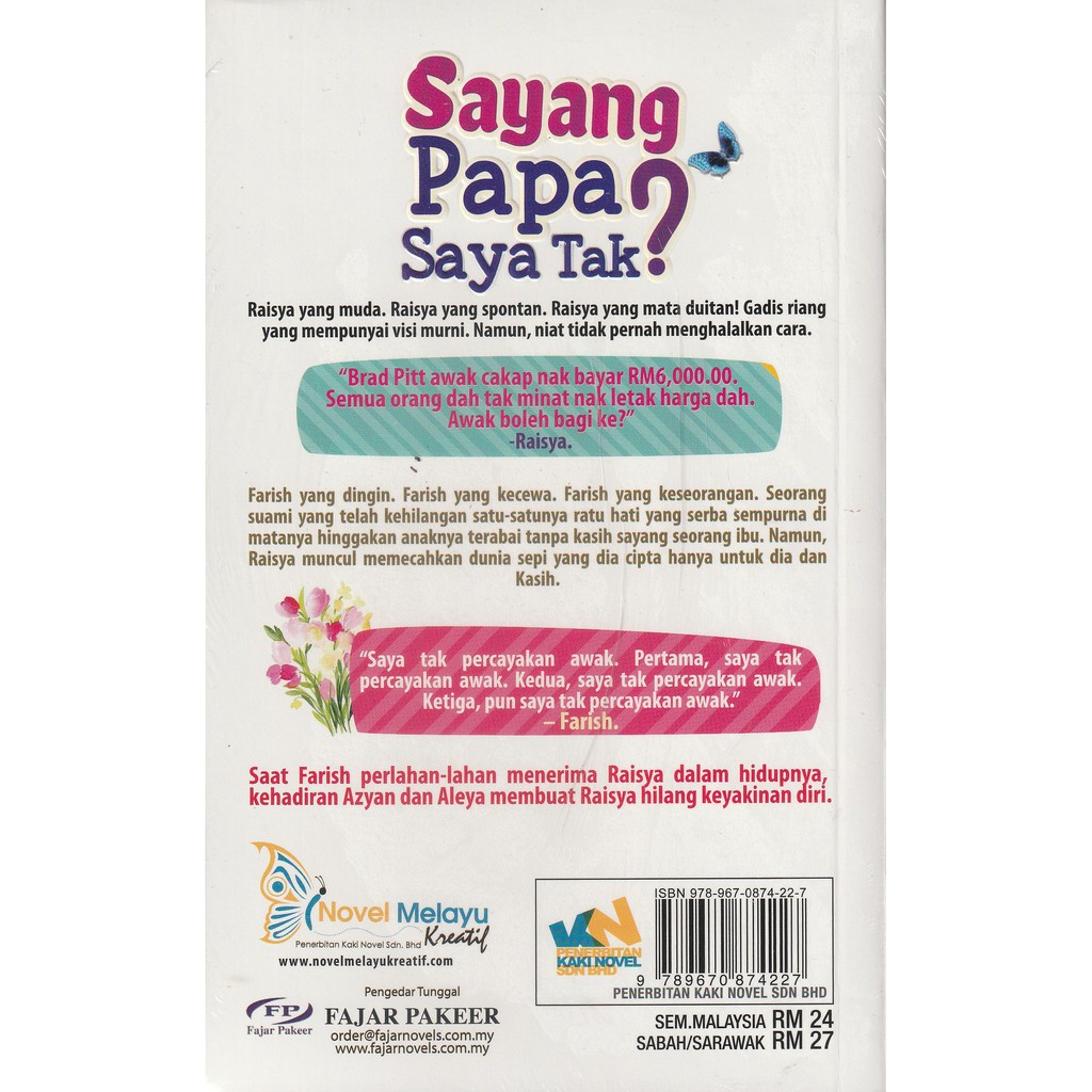 KN: NOVEL SAYANG PAPA SAYA TAK? - HANNI RAMSUL  Shopee Malaysia