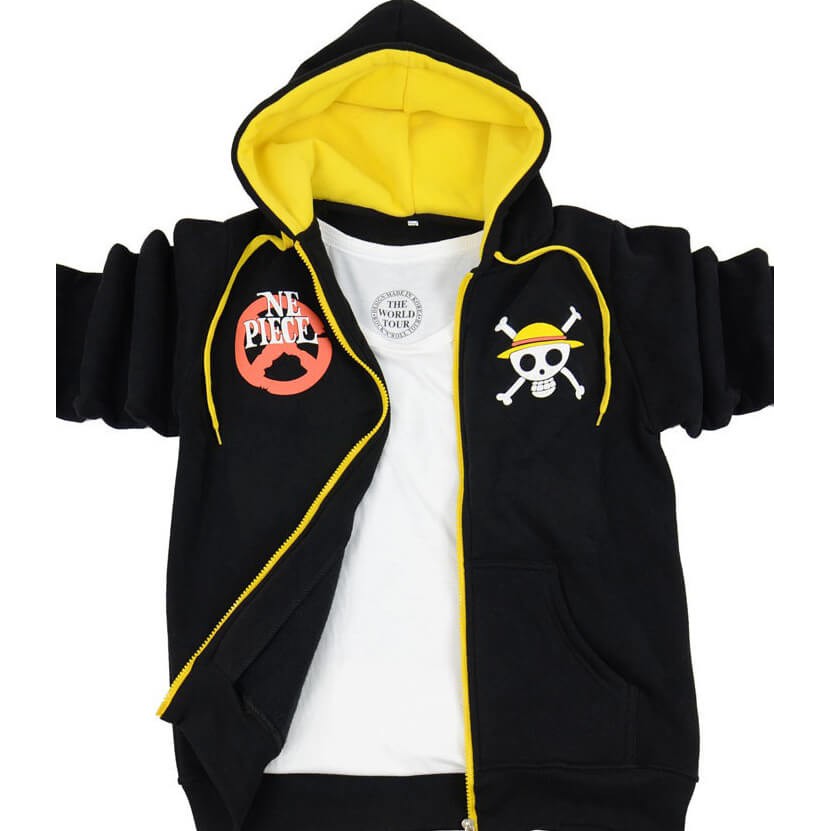 One Piece Monkey D Luffy Black Hoodie Jacket Shopee Malaysia