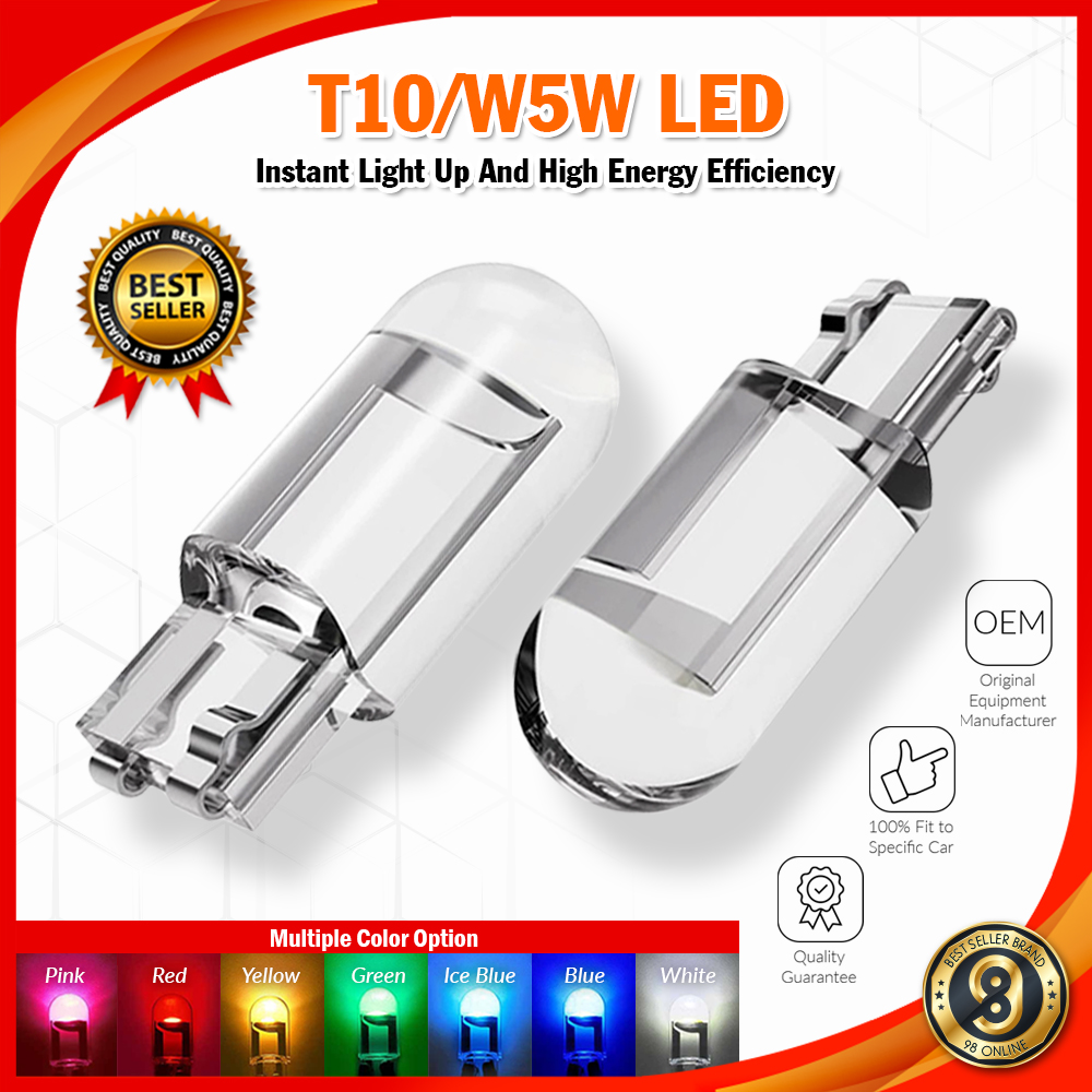 1Pcs T10 W5W 194 12V LED Lamp Interior Dome Side Parking Light Car License Plate Light Wedge Door Bulb Instrument Lamp