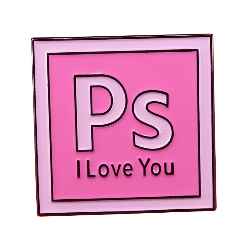 Ps I Love You Enamel Pin Photoshop Icons Brooch Gifts For For Designers And Artists Shopee Malaysia