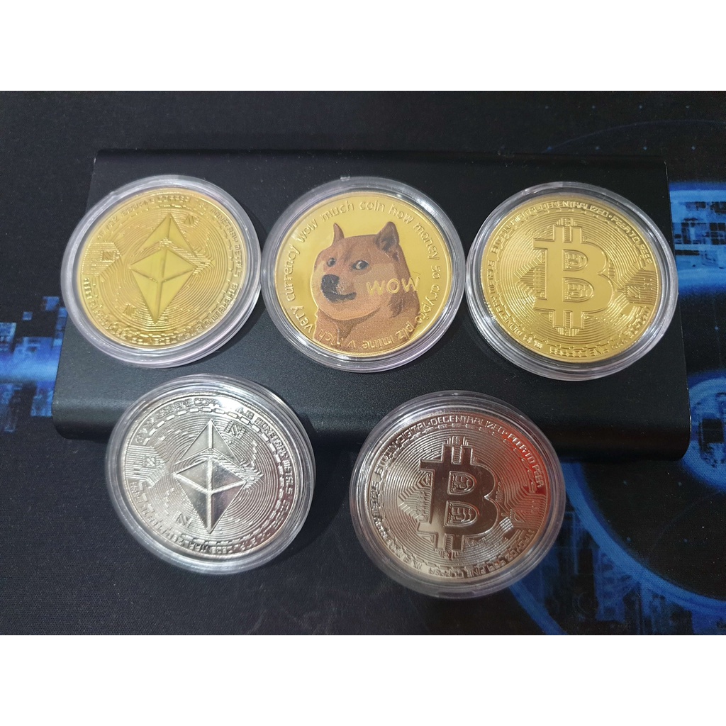 Bitcoin Ethereum Doge USDT Pi Souvenir Coin Crypto Currency BTC ETH