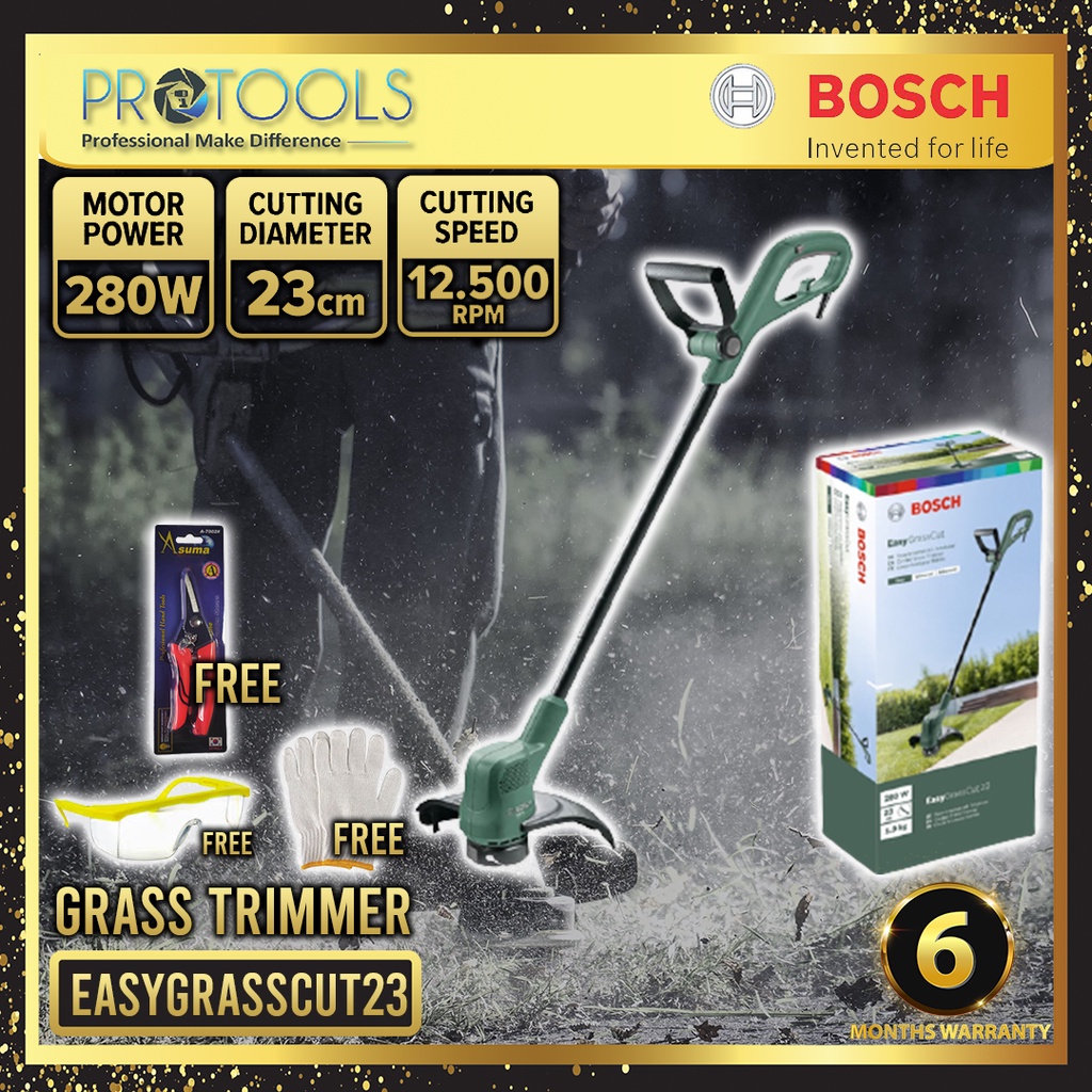 Bosch EasyGrassCut23 280W Corded Electric Grass Trimmer, Easy Grass Cut