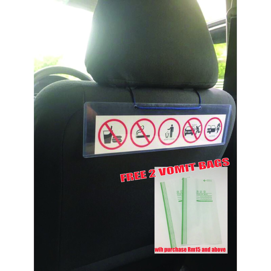 E hailing Reminder Sign Car Sticker Driver Kit [Buy 3 Free 2 VomitB] Pelekat Tanda Peringatan Kenderaan E hailing 电子召车贴纸