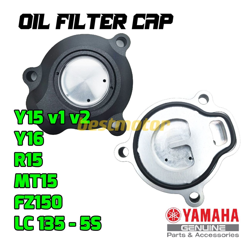 ORIGINAL YAMAHA OIL FILTER COVER TRANSPARENT ALLOY Y15 V1 V2 / LC135 5S