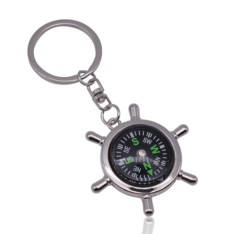 Hiking Sailing Dream Helmsman Compass Key Chain Rudder Keychain Sailor Seamen Women Man Birthday Gift Key Ring Fashion Jewelry Accessories