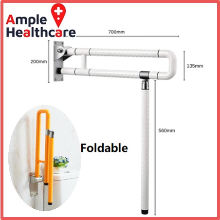 Foldable Barrier-Free Handrail Toilet Bathroom Stainless Steel Swing ...