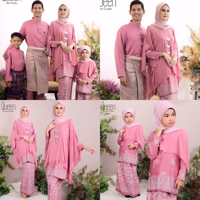 Queen Set Family Couple Pasangan Ibu Dan Anak Kurung Songket Baju Melayu Baju Raya Shopee Malaysia