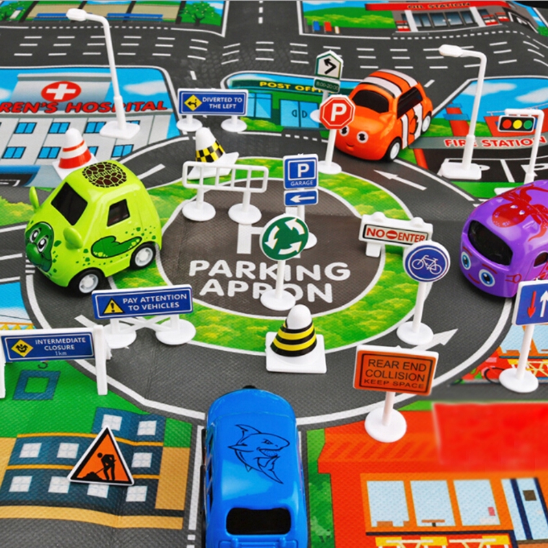 28* Kit TOY TRAFFIC ROAD SIGNS PLAY SETS MODEL CAR TOWN Toys For Kids Children 