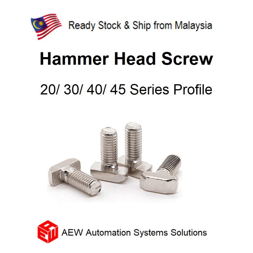 Hammer Head Screw/ T Head Screw/ T Bolt Screw for 20/30/40/45 Series