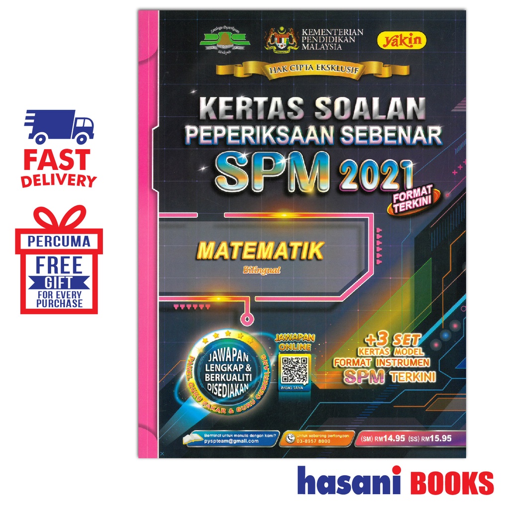 Hasani Yakin Kertas Soalan Peperiksaan Sebenar SPM 2021 Matematik