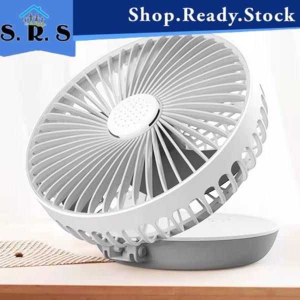 SRS_Rechargeable Fan Folding Intelligent Fan Desktop Fan (6inch) Aromatic USB Fan Kipas Pintar Lipat