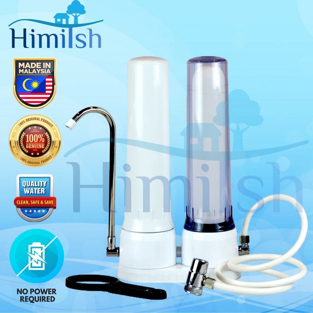 INDAH CTC Double Water Filtration System / Water Purifier - Water Filter Housing with Ceramic & Carbon Filter Cartridge