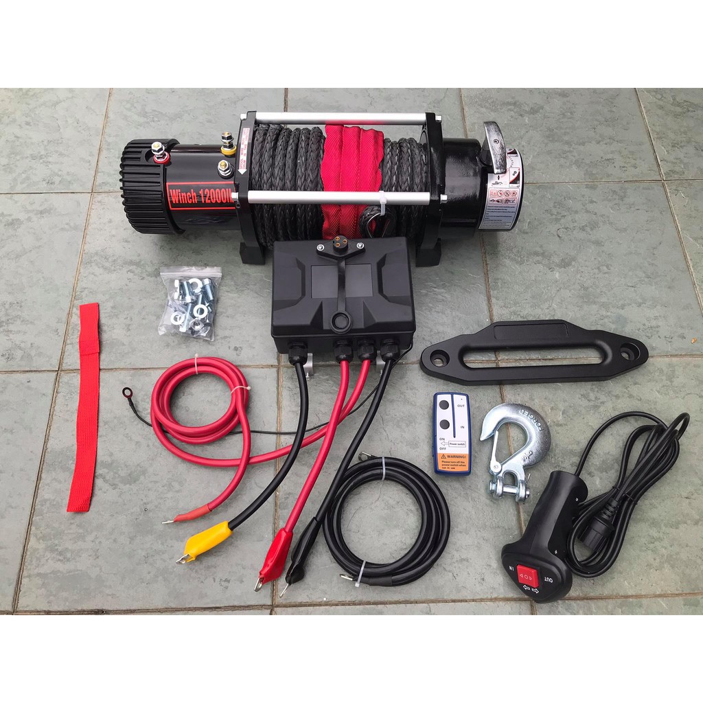 Winch Plasma rope electric winch 12000lbs 12v (FAST GEAR) | Shopee Malaysia