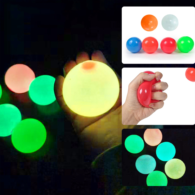(Ready Stock) Luminous Sticky Squash Stress Relief Ceiling Ball Squash