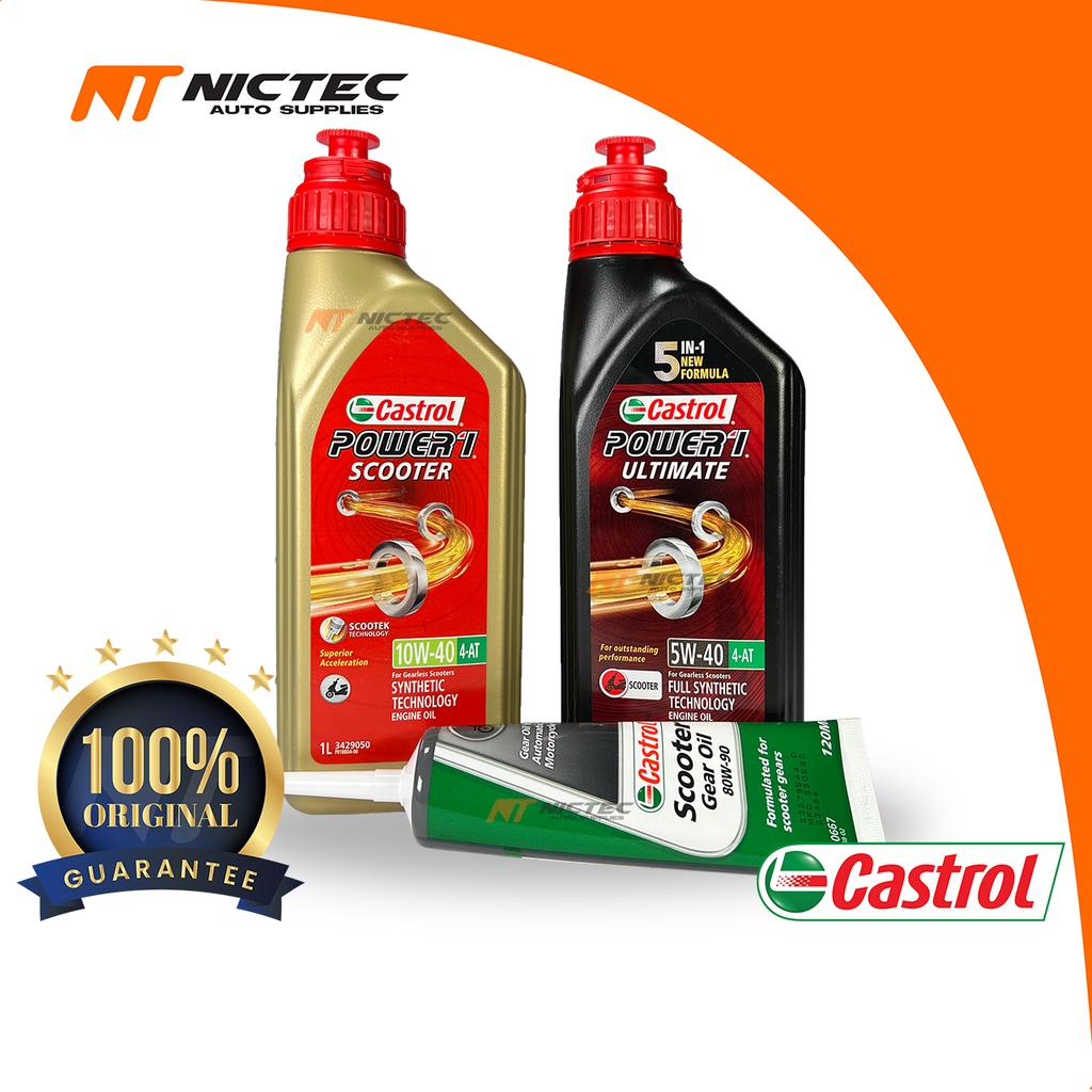 CASTROL POWER 1 ULTIMATE SCOOTER OIL 4T 5W40 10W40 100 ORIGINAL EGO