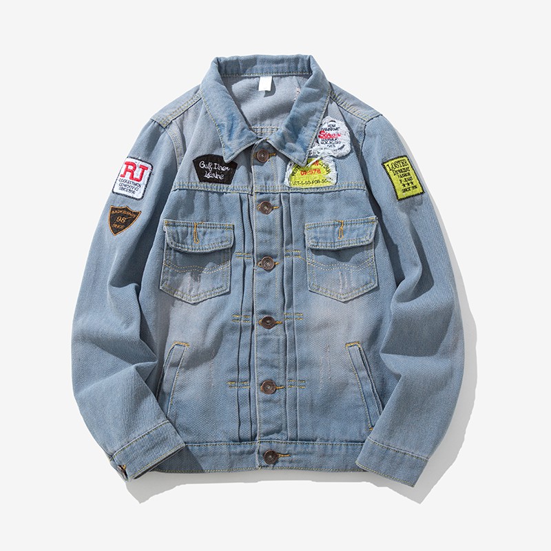 embroidered denim jacket mens