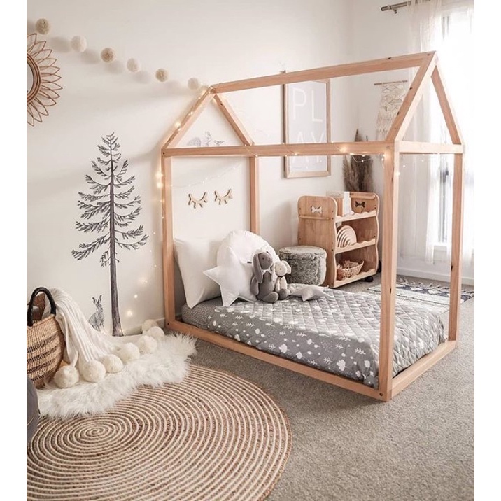 House bed /Kid bed frame/Wooden bed frame /Katil budak/Nordic style bed frame /Aesthetic Bed