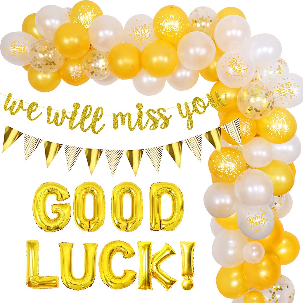 JOLLYBOOM We Will Miss You Party Decorations Gold Balloon Arch Kit with