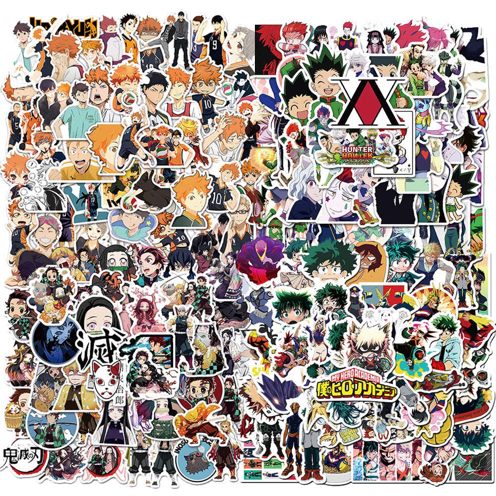 50 Pcs Classic Japanese Anime One Piece Naruto Haikyuu Demon Slayer Hunter X Hunter Dragon Ball Toy Stickers For Luggage Laptop Skateboard Fans Collection Shopee Malaysia