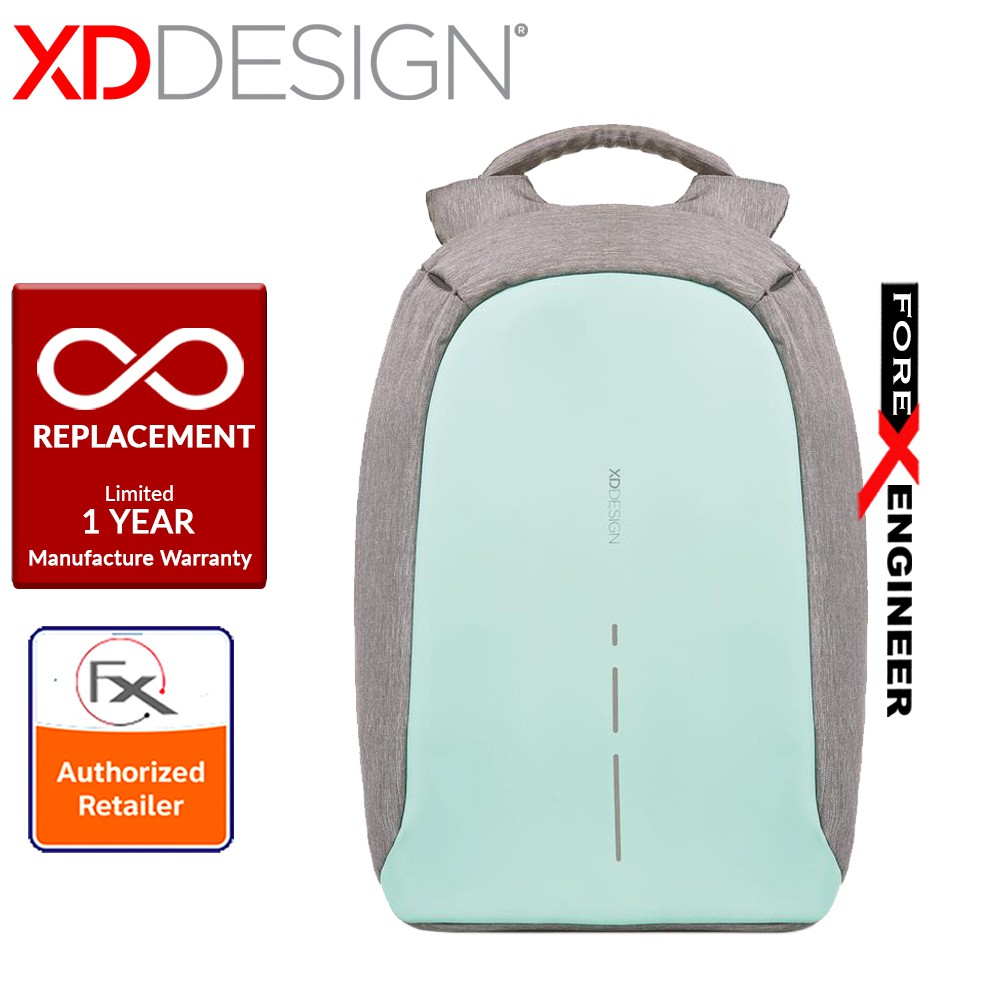 Genuine Bobby Compact Anti-Theft Backpack USB Charging Shopping Bag XD Design Pastel Blue 