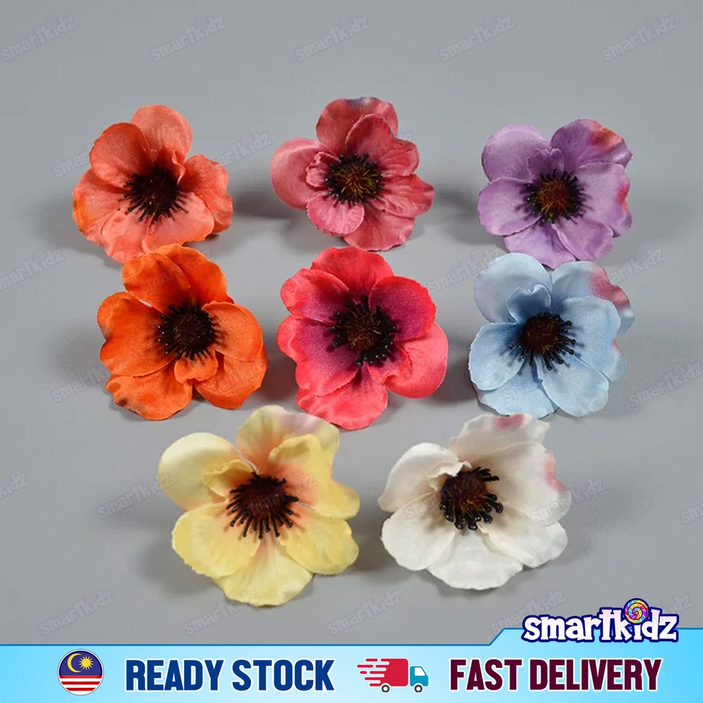 [1pcs] 7cm Poppies Flower Head Artificial Flowers (Head Only) Artwork
